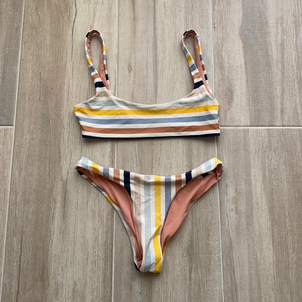 Pull and Bear striped bikini
